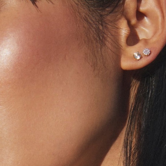 Kendra Scott Topaz 18k Gold Vermeil Single Stud Earring in White Topaz - Picture 2 of 3